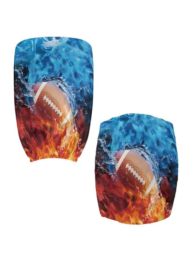 Talayituse Football Water Flame Print Office Computer Chair Covers, Stretch Jacquard Universal Desk Rotating Chair Slipcovers Protector, Seat Cover + Backrest Cover - Image 3